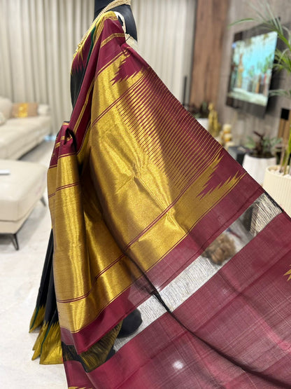 Black Kanjivaram Silk Saree