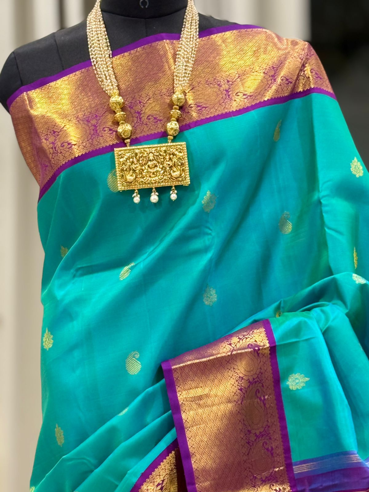 Teal Purple Kanjivaram