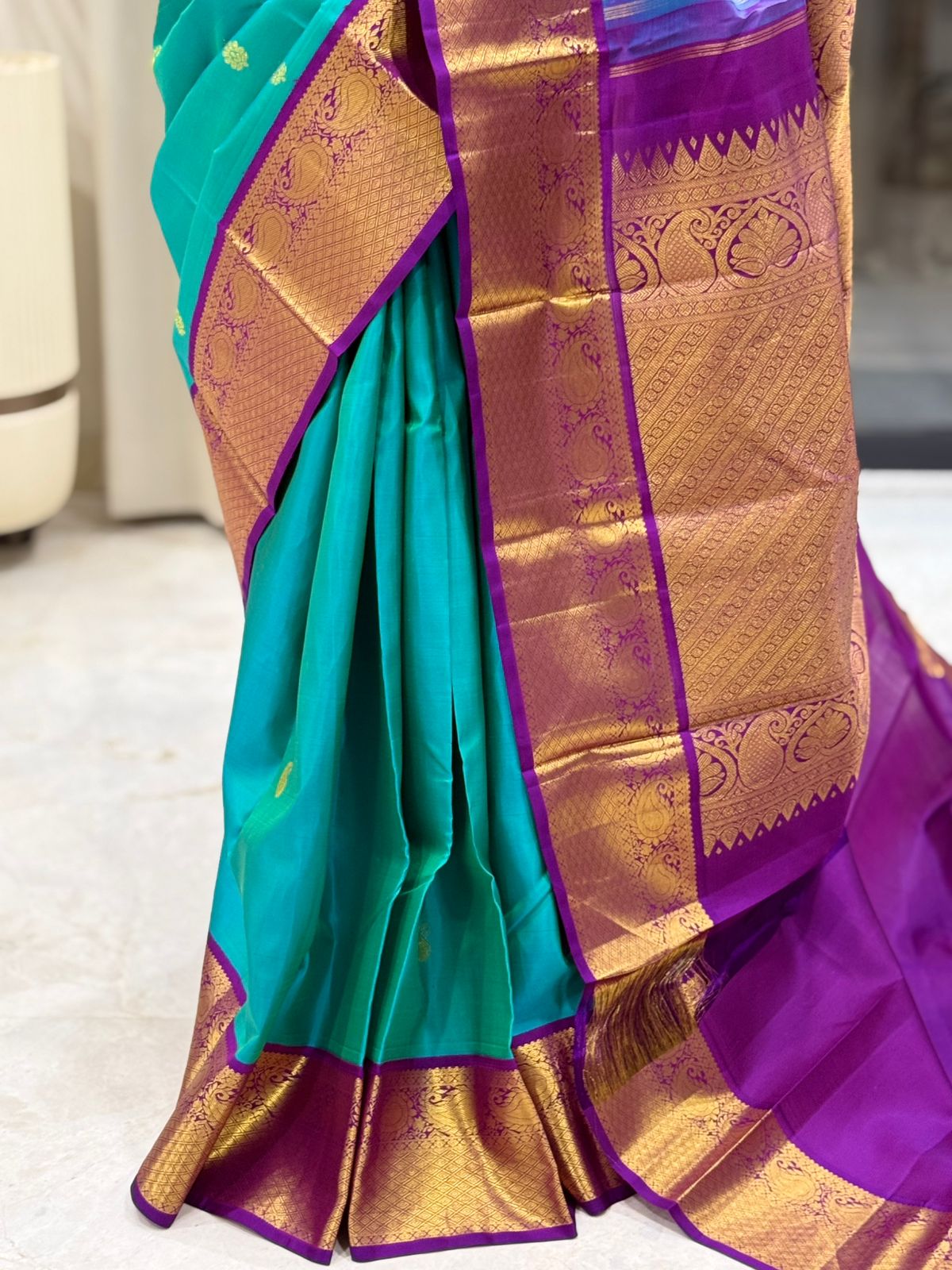 Teal Purple Kanjivaram