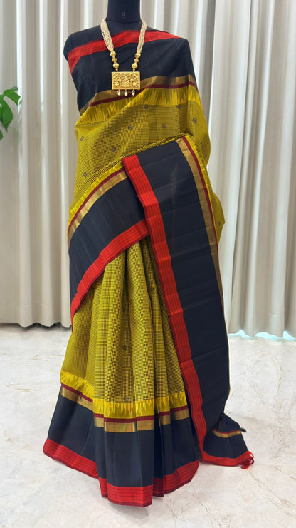 Mustard Checks Kanjivaram