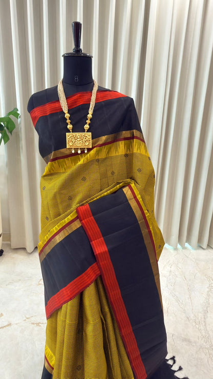 Mustard Checks Kanjivaram