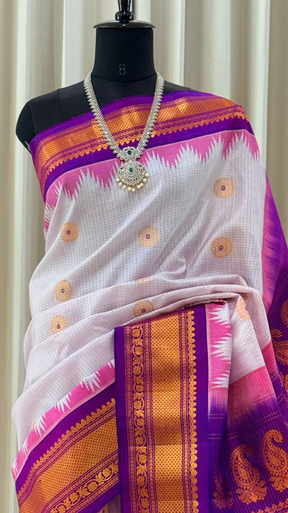 Ivory Gadwal Silk