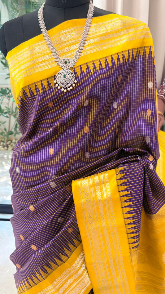 Deep Purple Gadwal Silk