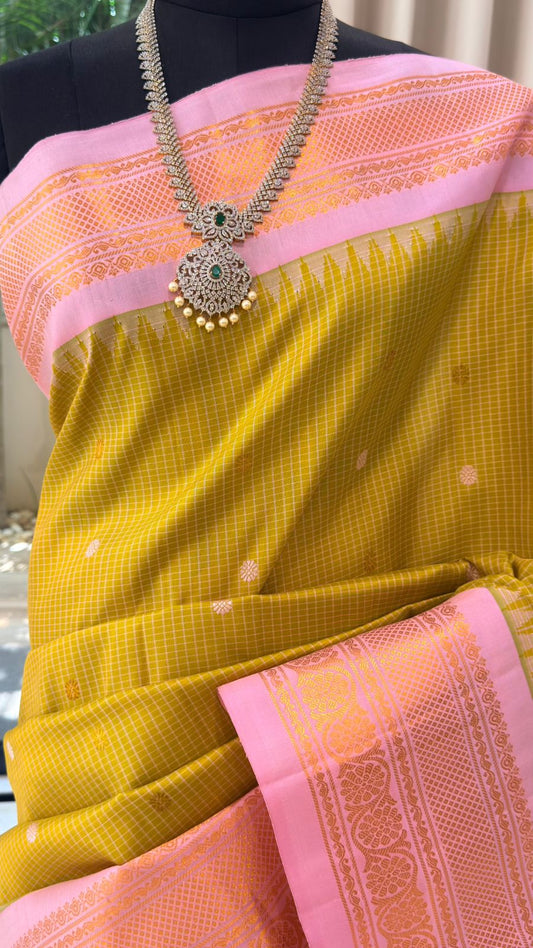 Mustard Gadwal Silk
