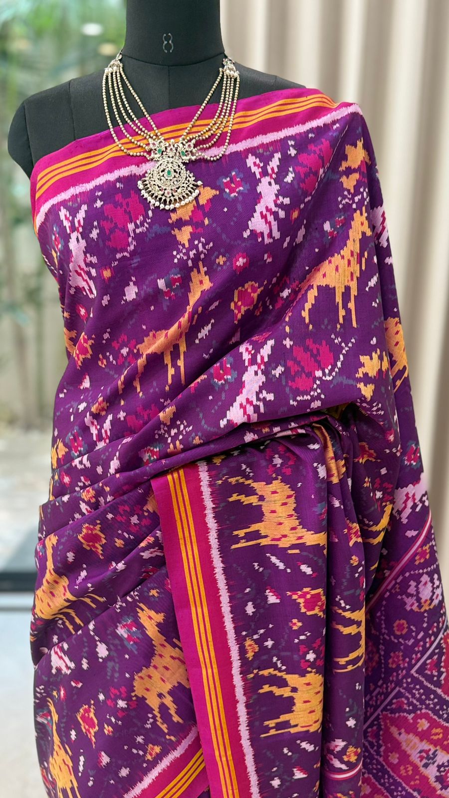 Royal Plum Ikat Saree