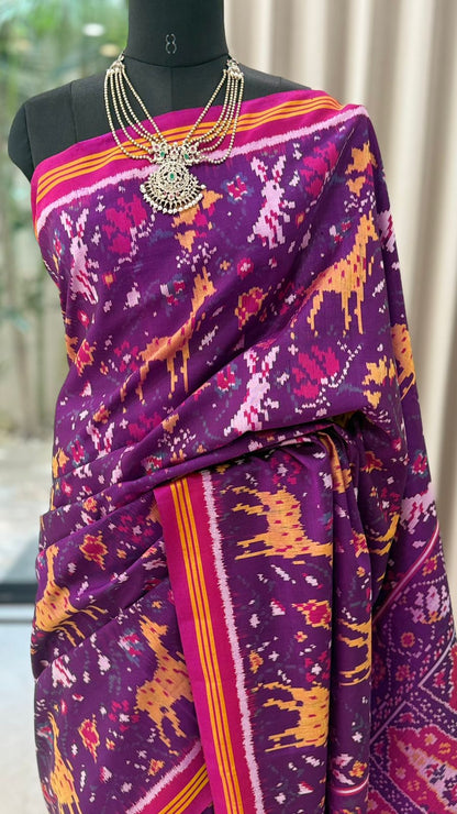 Royal Plum Ikat Saree