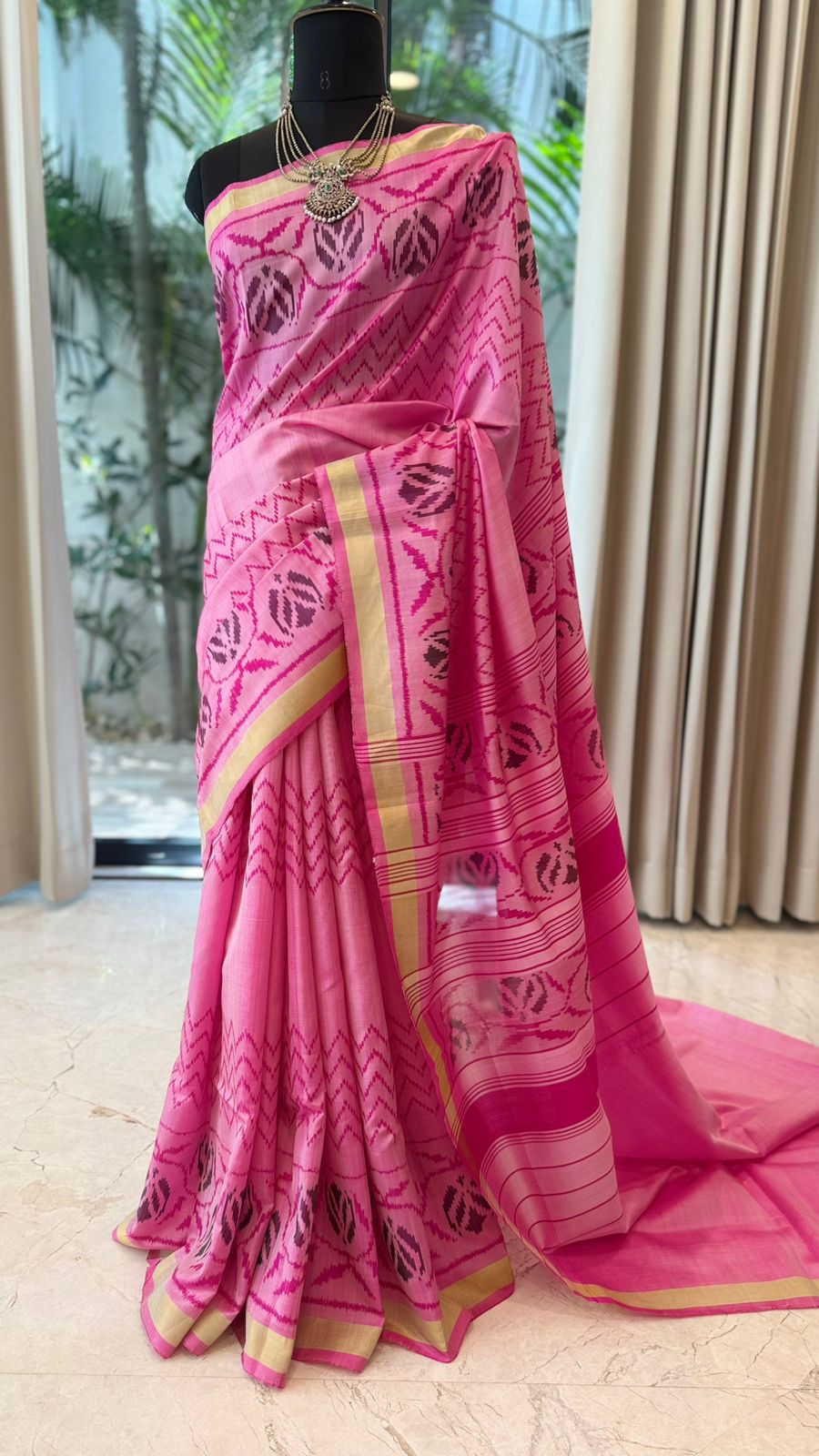 Pink Ikat Saree