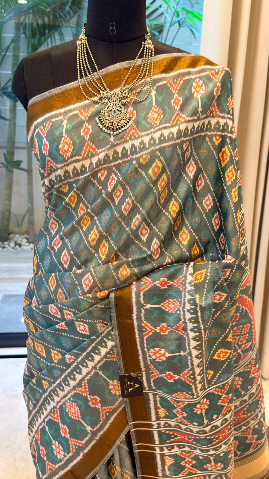 Grey Ikat Saree