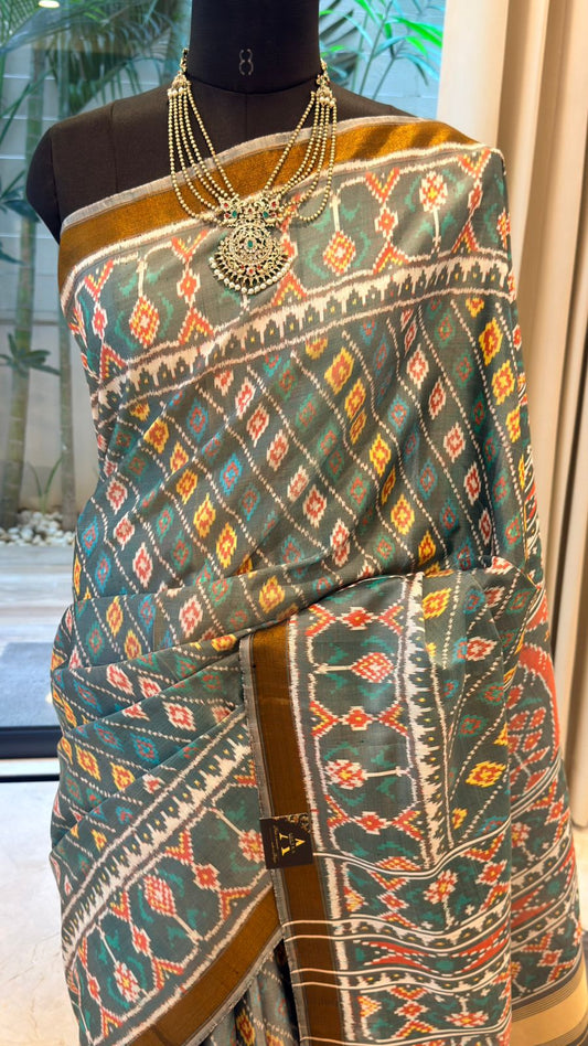 Grey Ikat Saree