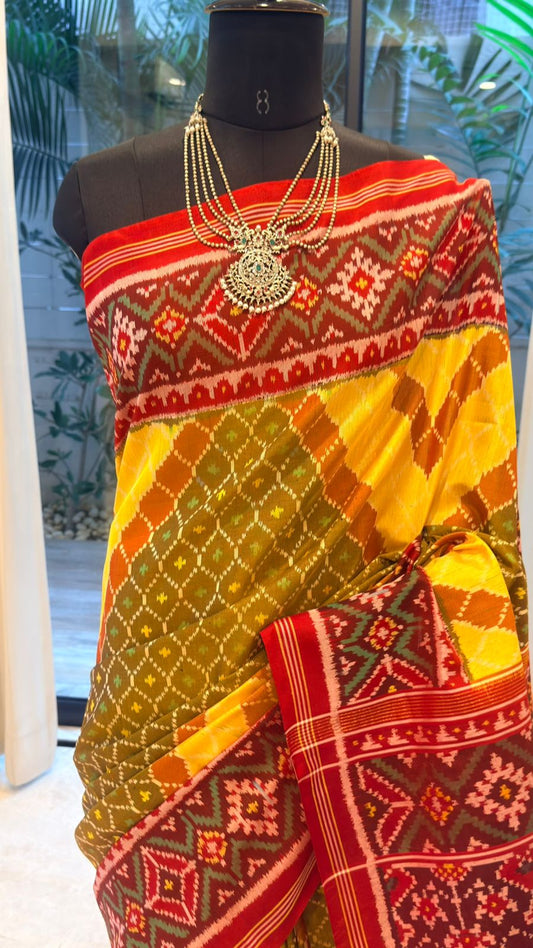 Yellow Ikat Saree