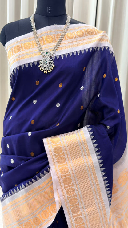 Royal Blue Gadwal Silk