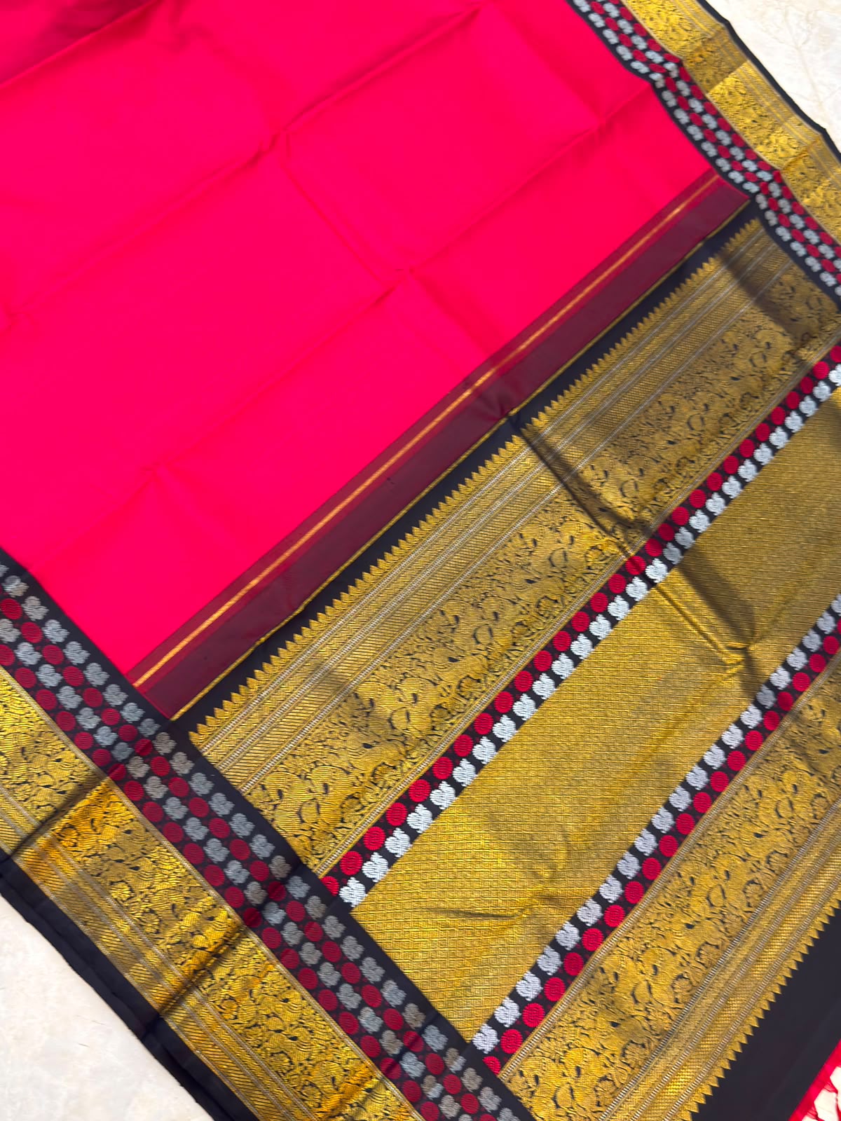 Rani Pink Kanjivaram Silk Saree