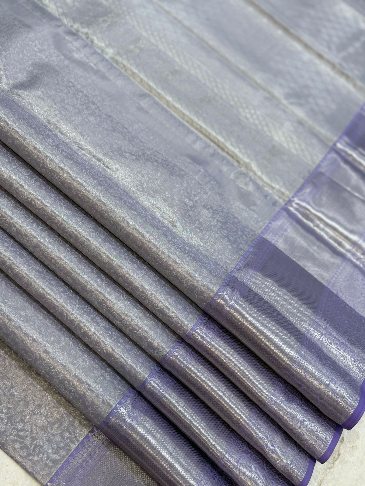 Lavender Floral Jaal Kanjivaram Saree