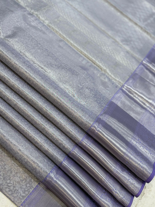 Lavender Floral Jaal Kanjivaram Saree