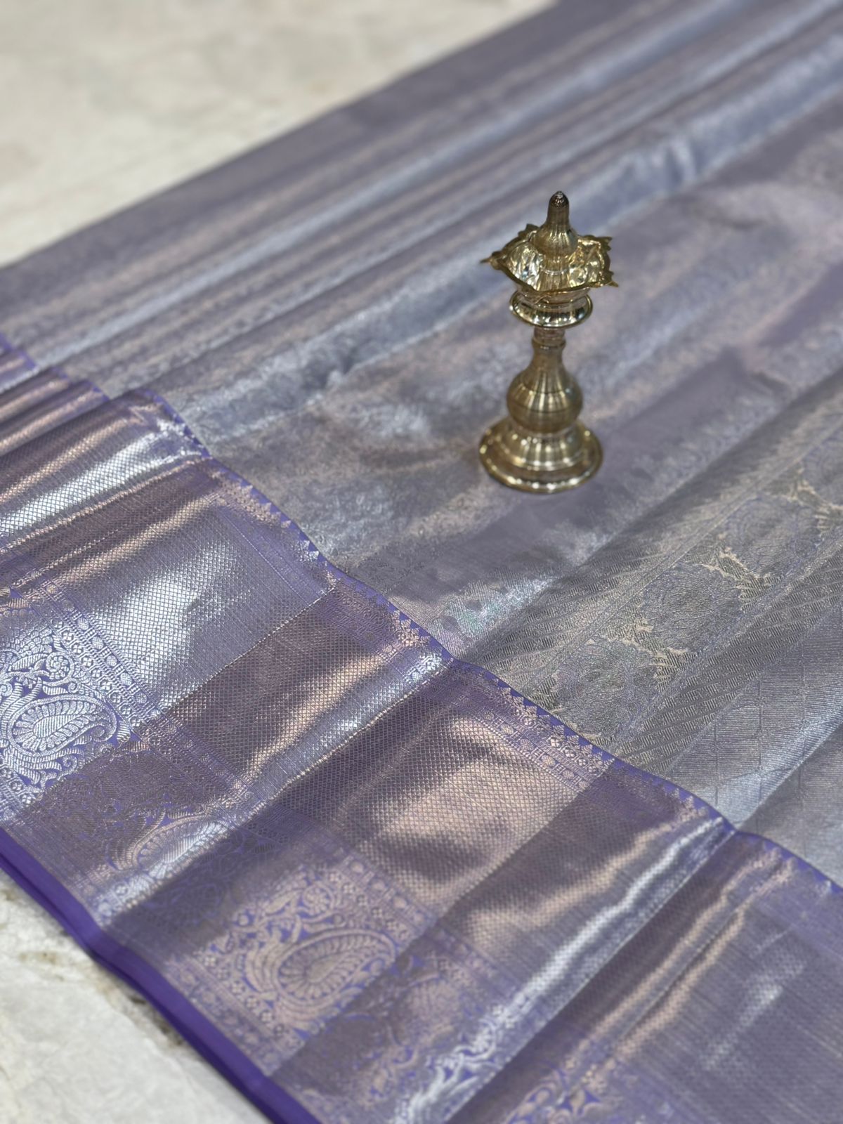 Lavender Floral Jaal Kanjivaram Saree