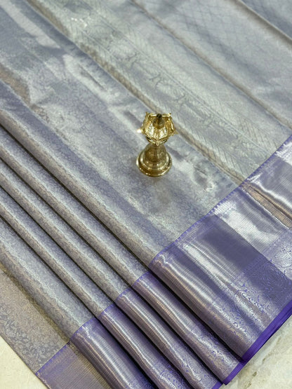 Lavender Floral Jaal Kanjivaram Saree