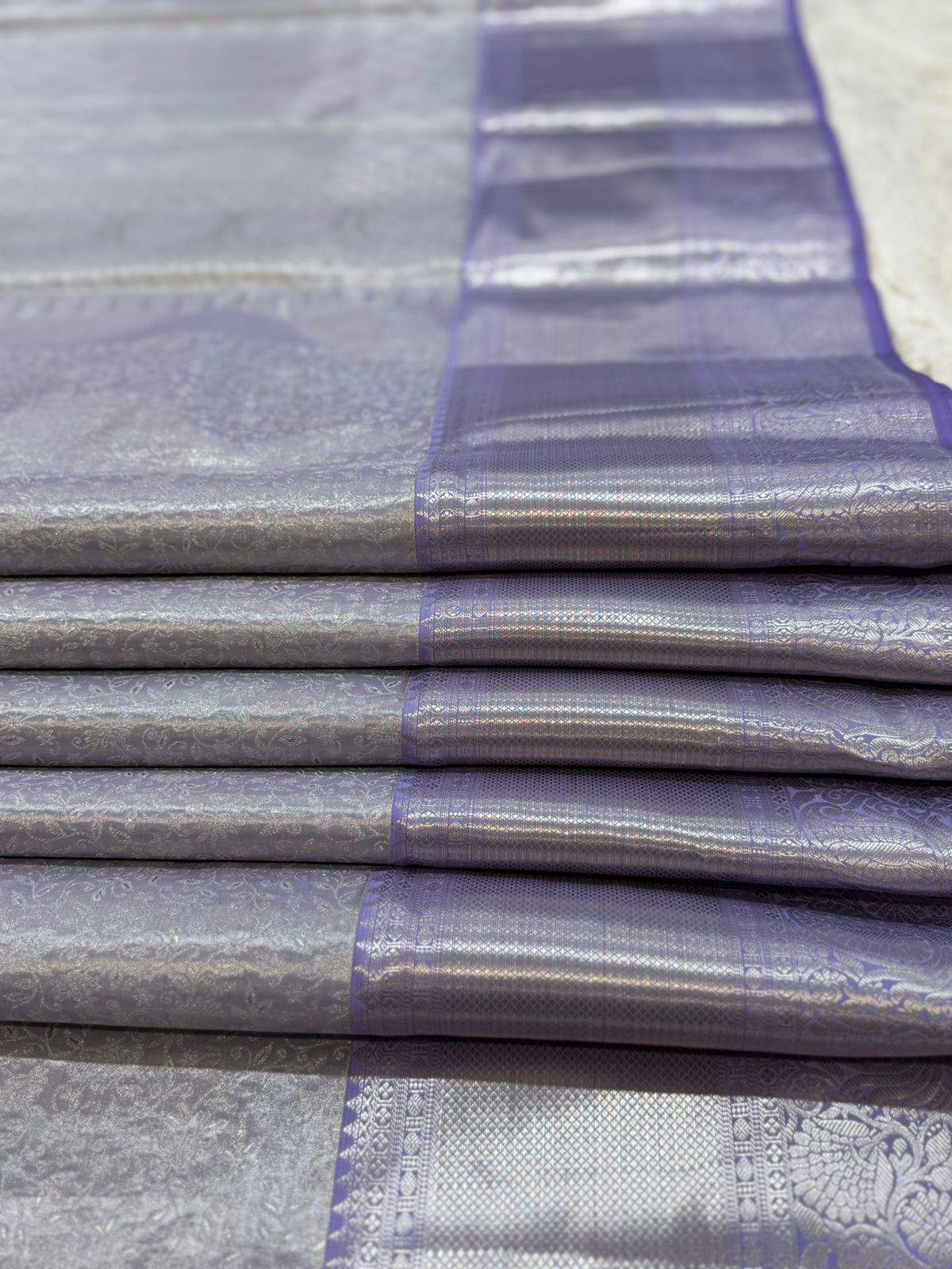 Lavender Floral Jaal Kanjivaram Saree