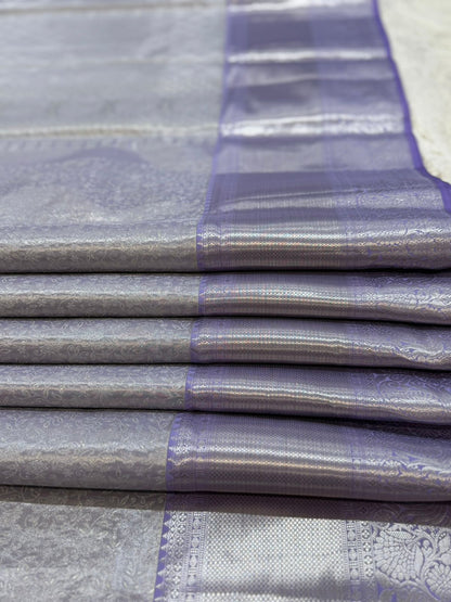 Lavender Floral Jaal Kanjivaram Saree
