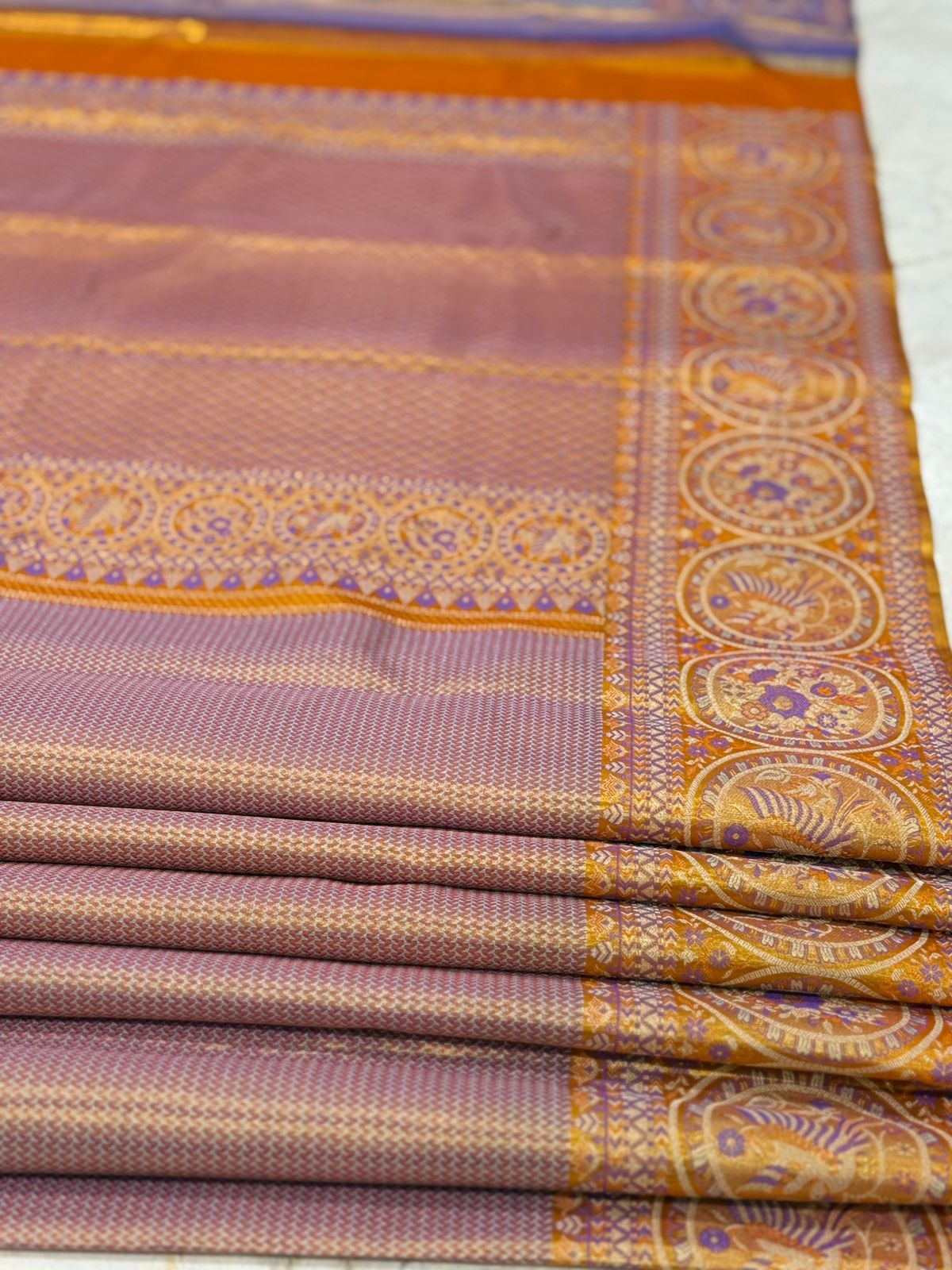 Lavender Gold Zari Kanjivaram