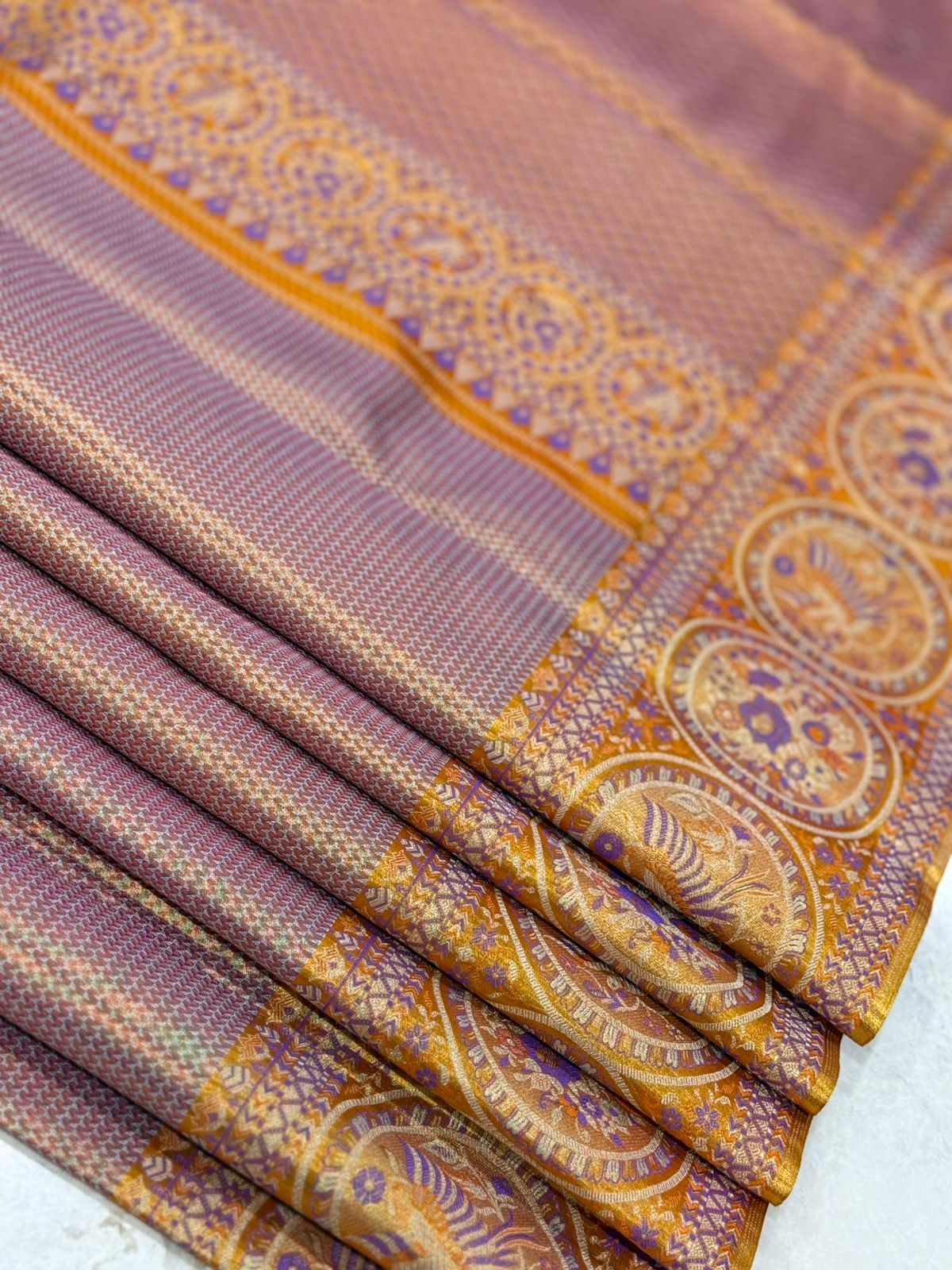 Lavender Gold Zari Kanjivaram