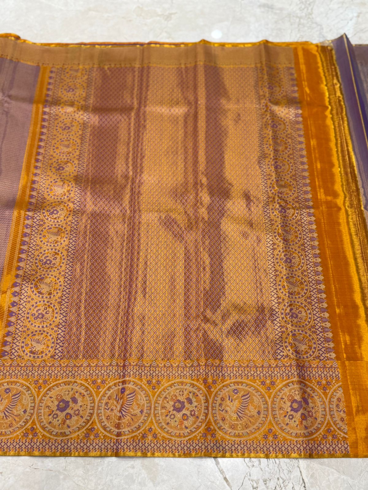 Lavender Gold Zari Kanjivaram