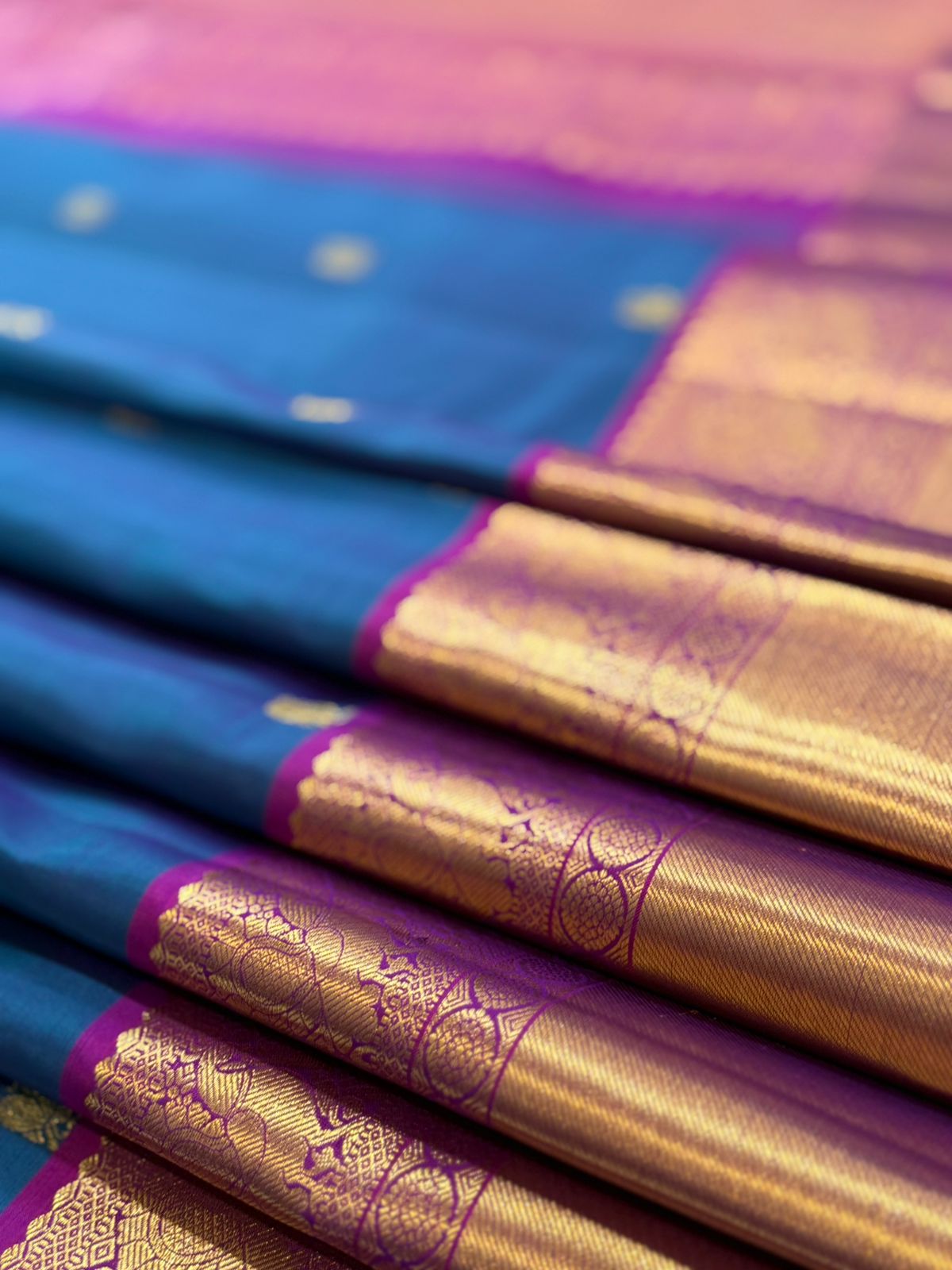 Royal Blue Magenta Kanjivaram Saree