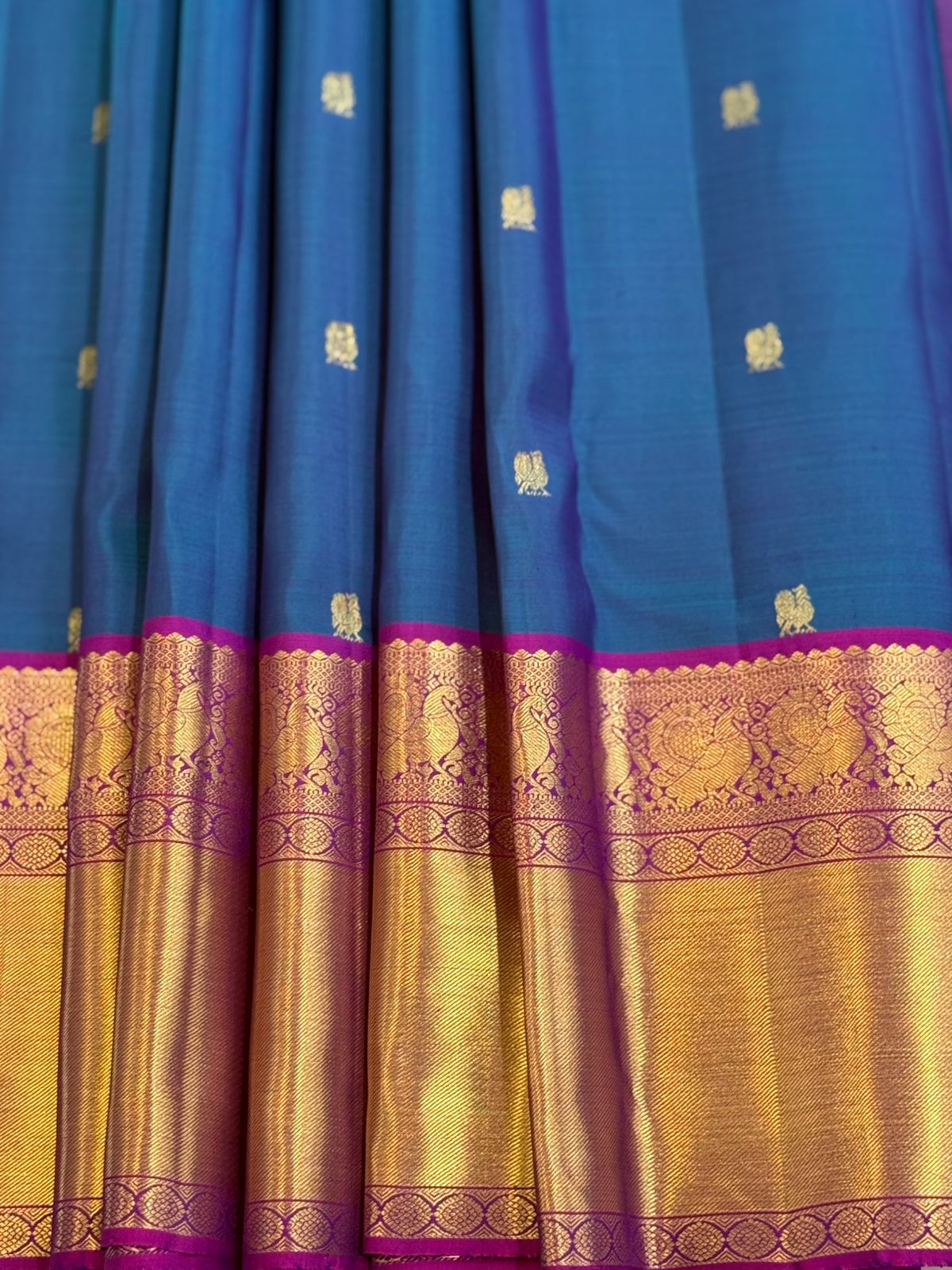 Royal Blue Magenta Kanjivaram Saree