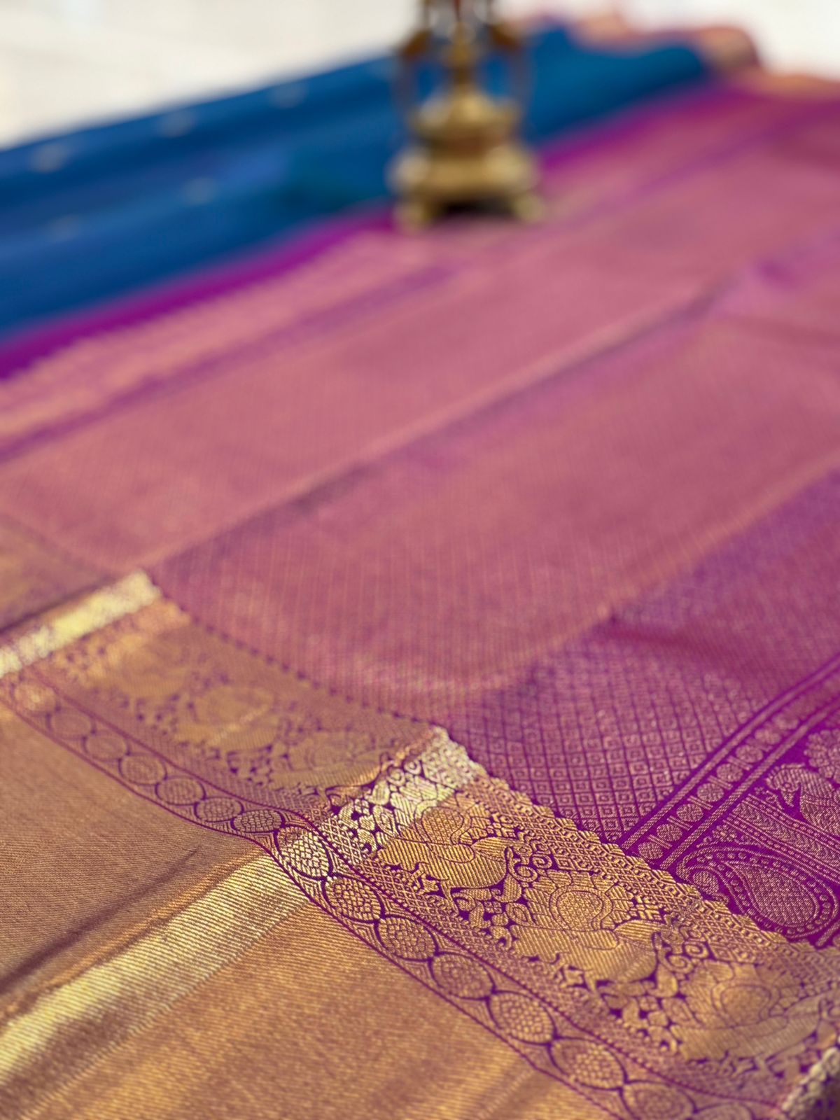 Royal Blue Magenta Kanjivaram Saree