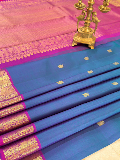 Royal Blue Magenta Kanjivaram Saree