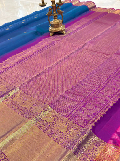 Royal Blue Magenta Kanjivaram Saree