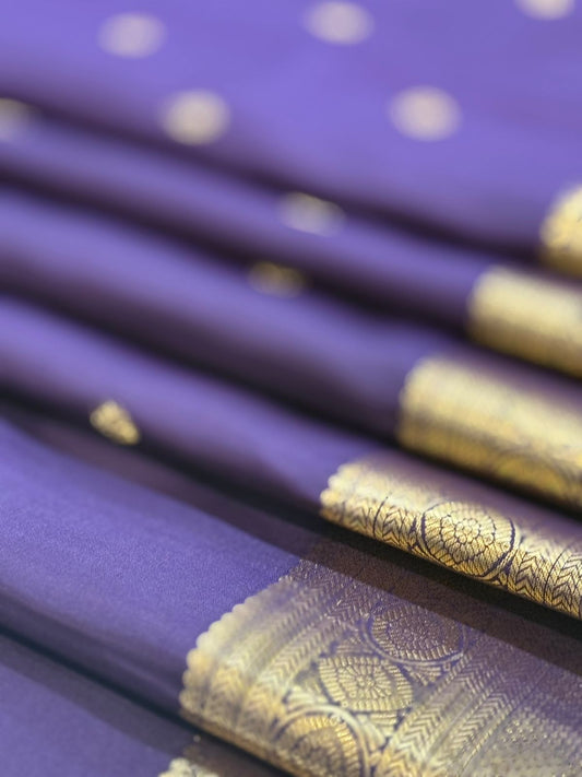 Grape Violet Golden Zari Kanjivaram