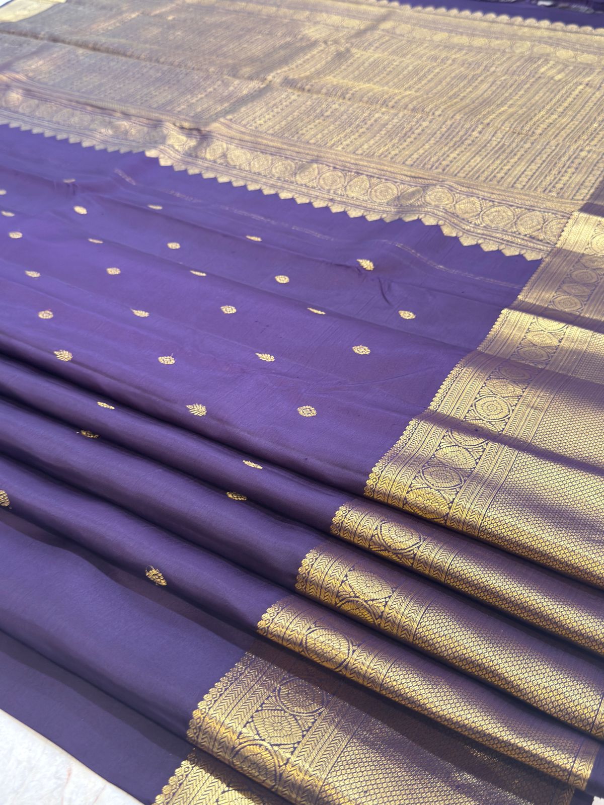 Grape Violet Golden Zari Kanjivaram