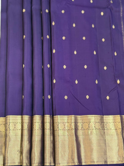 Grape Violet Golden Zari Kanjivaram