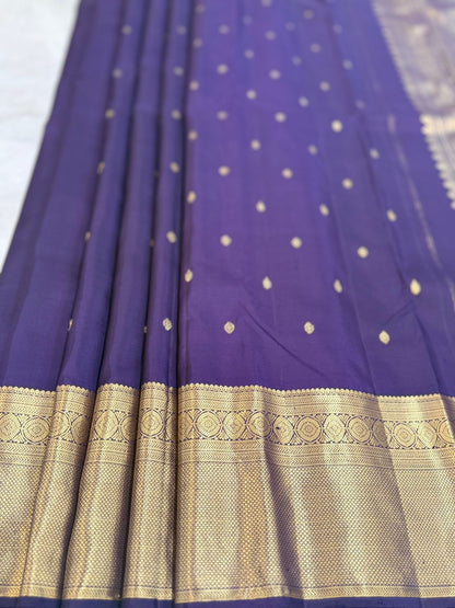 Grape Violet Golden Zari Kanjivaram