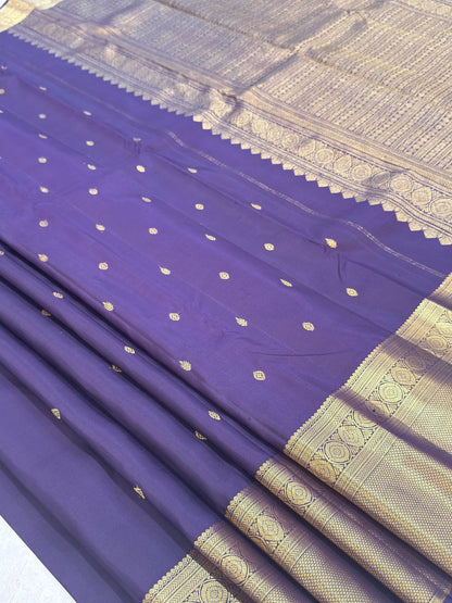 Grape Violet Golden Zari Kanjivaram