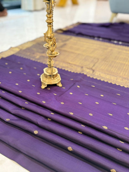 Grape Violet Golden Zari Kanjivaram