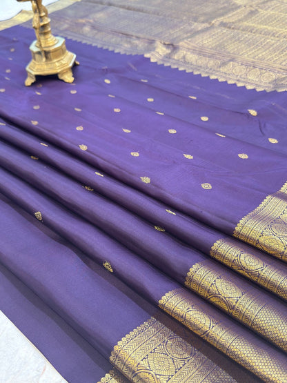Grape Violet Golden Zari Kanjivaram