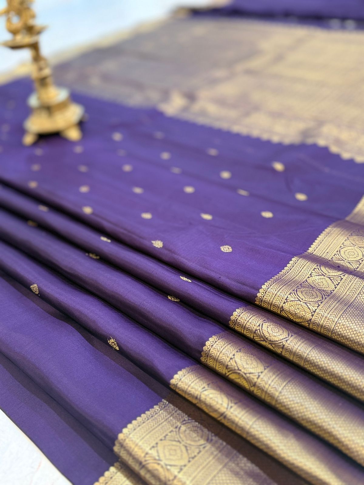 Grape Violet Golden Zari Kanjivaram