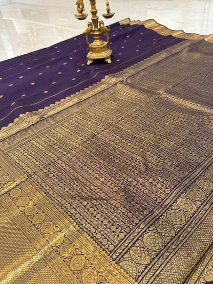Grape Violet Golden Zari Kanjivaram