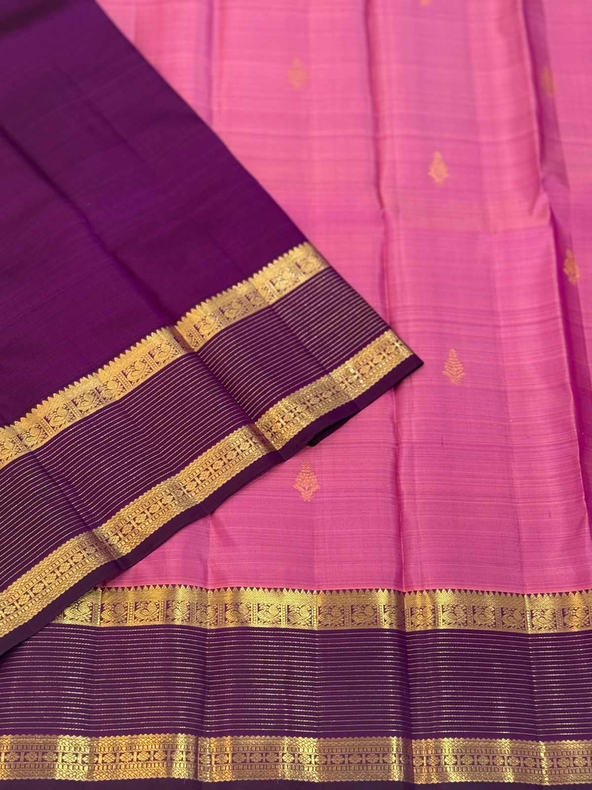 Soft Pink Purple Kanjivaram Saree