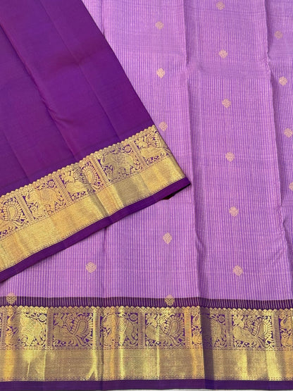 Lavender Purple Zari Handwoven Saree