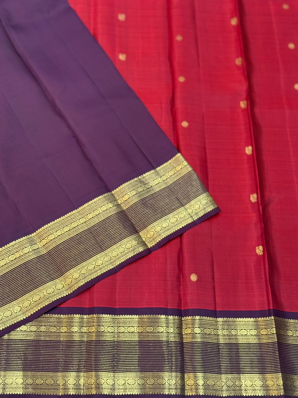 Red Purple Kanjivaram Saree