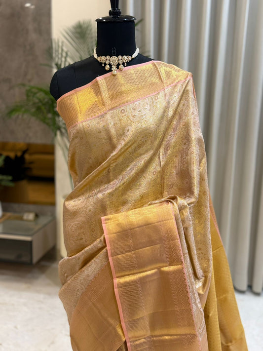 Peach Pink Full Zariwork