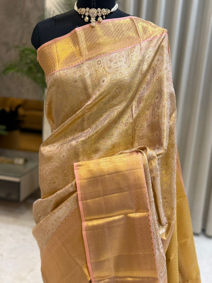 Peach Pink Full Zariwork