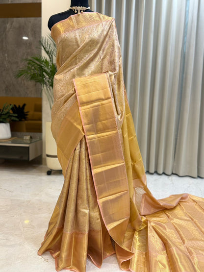 Peach Pink Full Zariwork