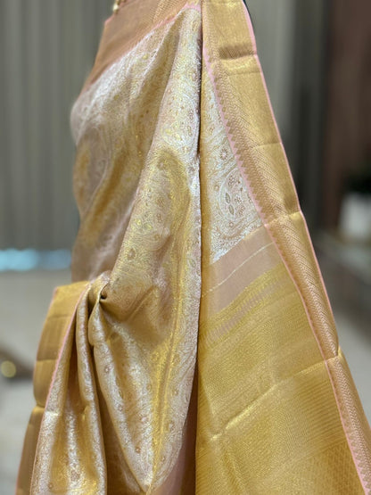 Peach Pink Full Zariwork