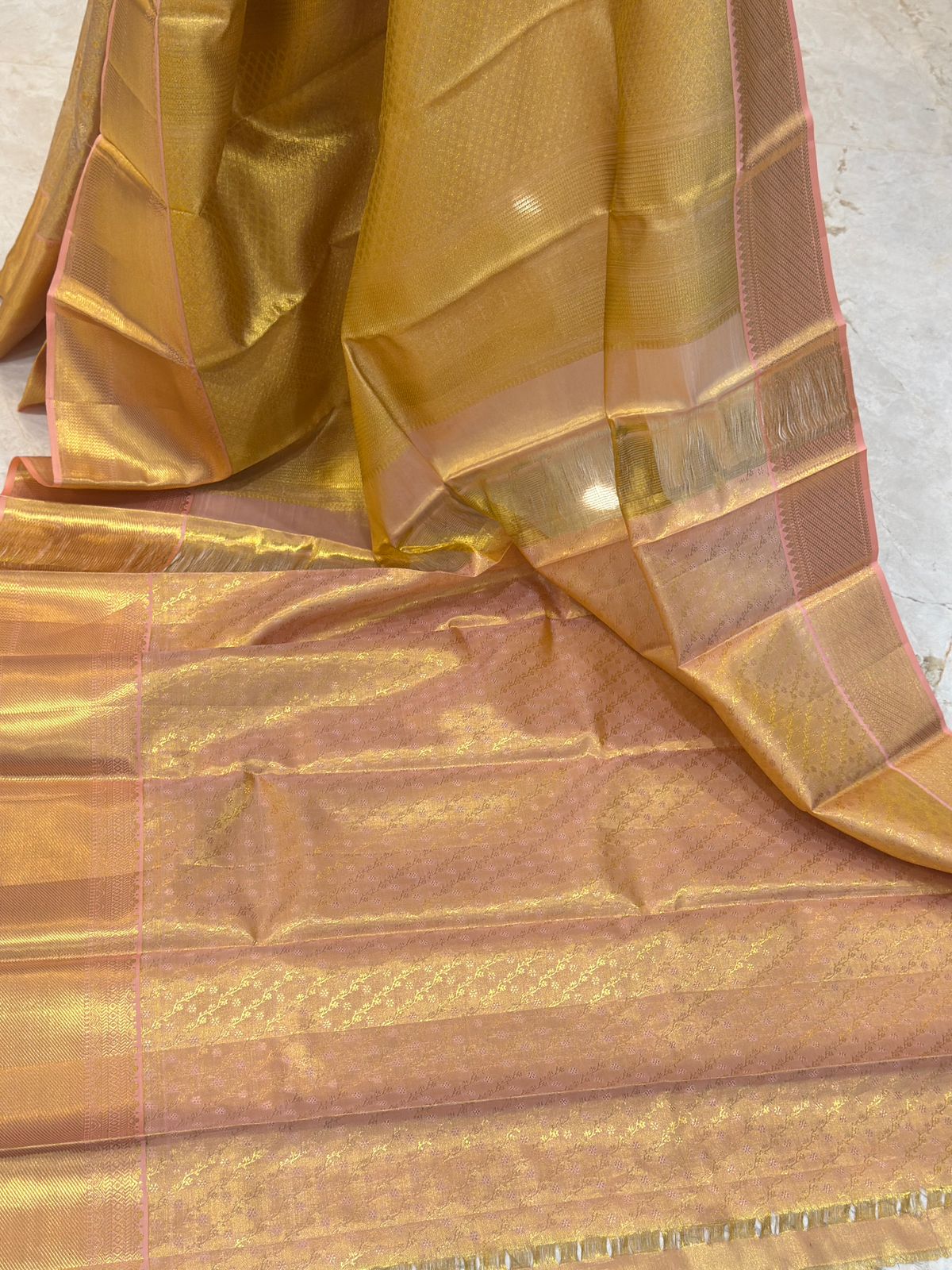 Peach Pink Full Zariwork