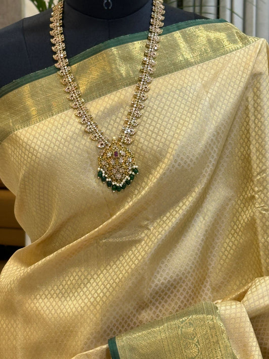 Exquisite Peach & Green Handwoven