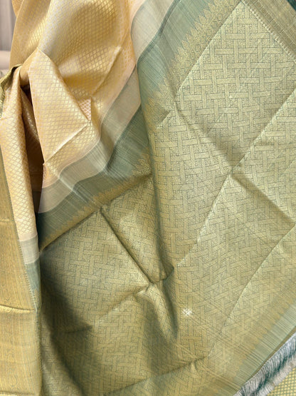 Exquisite Peach & Green Handwoven