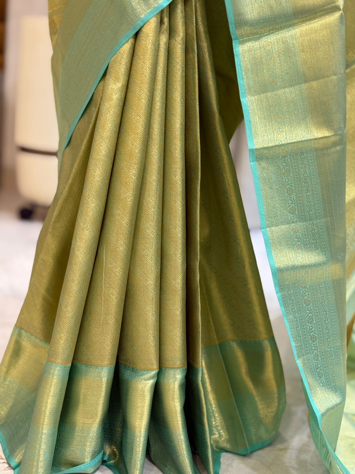 Teal Diagonal Stripe Golden